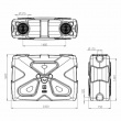 Емкость прямоугольная  2000 литров "Молекула"(синяя) KSC